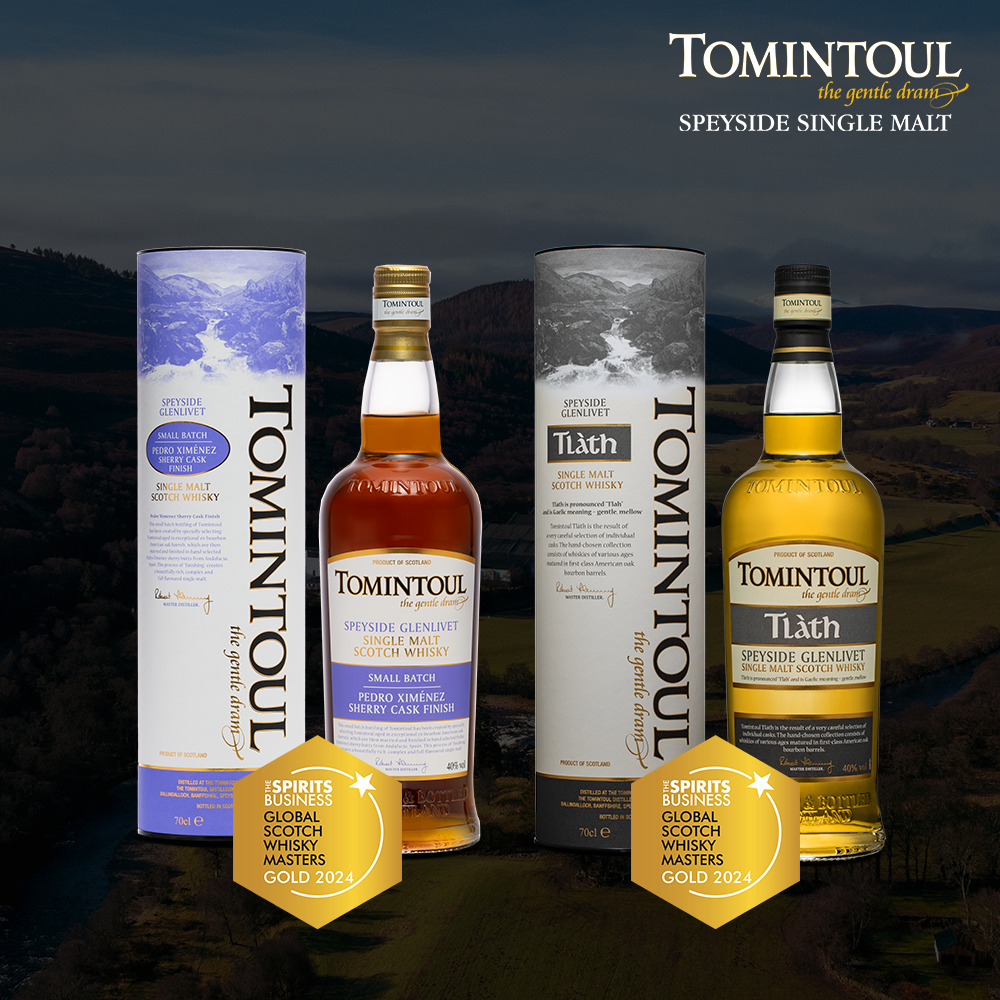 Tomintoul awarded two Gold medals at 2024 Scotch Whisky Masters